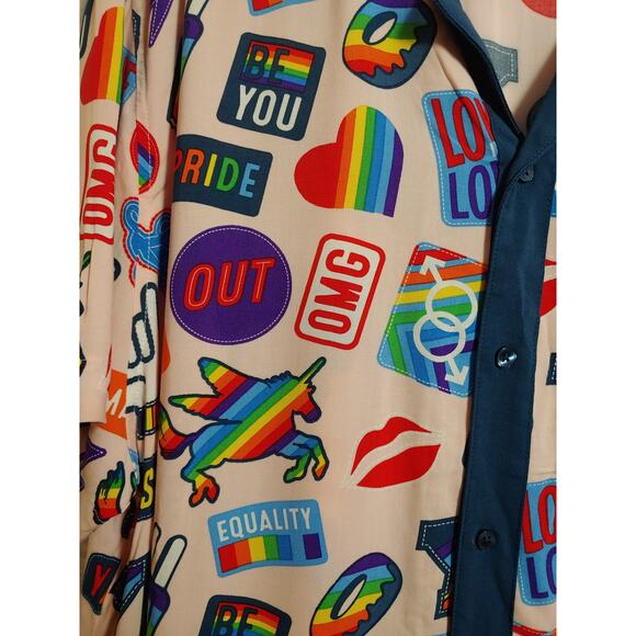 NWOT Mens Trinty Collective Pride Button Front szxxl - Picture 3 of 4